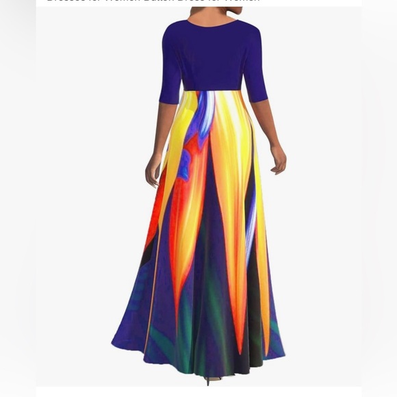 Womens Maxi Dress Long Sleeve Loose Floral Print - Picture 2 of 7